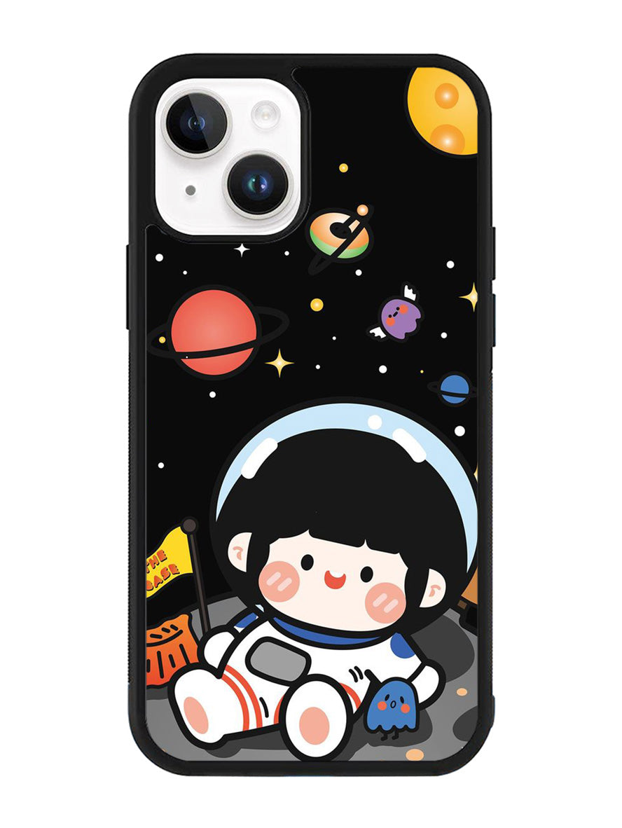 Cute Roro Jump and Astronaut iPhone 15 Plus Case OV11207