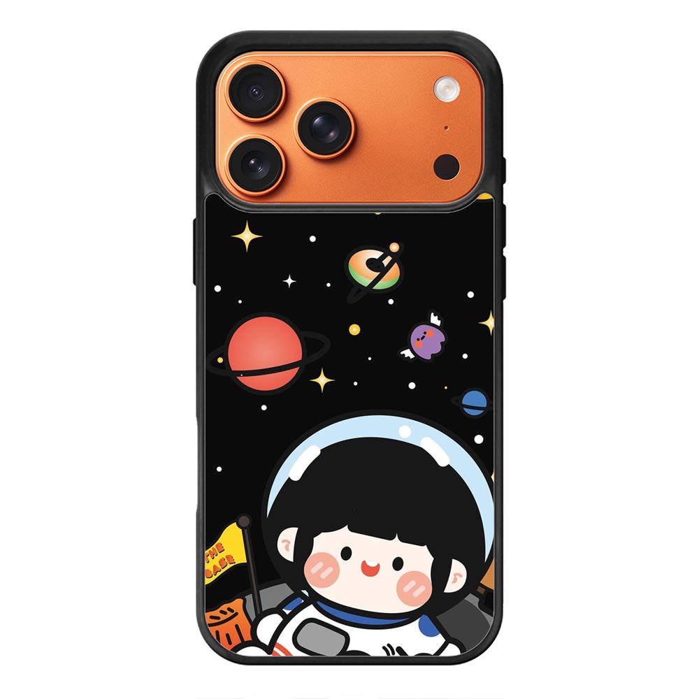 Cute Roro Jump and Astronaut iPhone 17 Pro Max Case QC11207