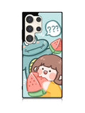Cute Eat Watermelon Samsung Galaxy S23 Ultra 5G Case QC11203