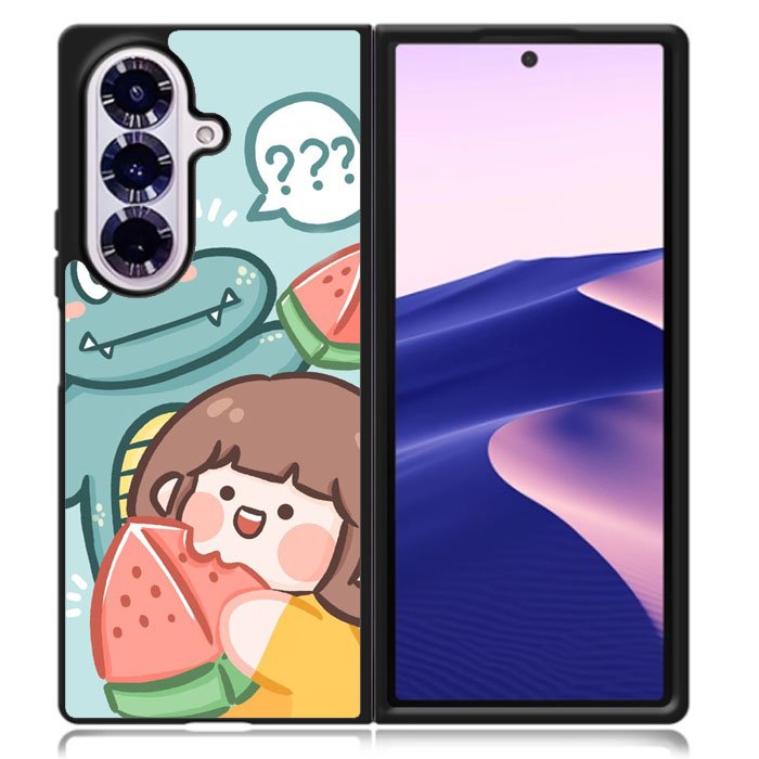 Cute Eat Watermelon Samsung Galaxy Z Fold 7 Case OV11203