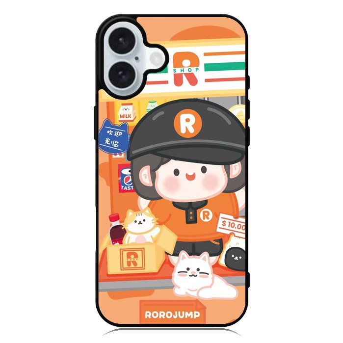 Cute Roro Jump market Shop iPhone 16 Plus Case QC11211