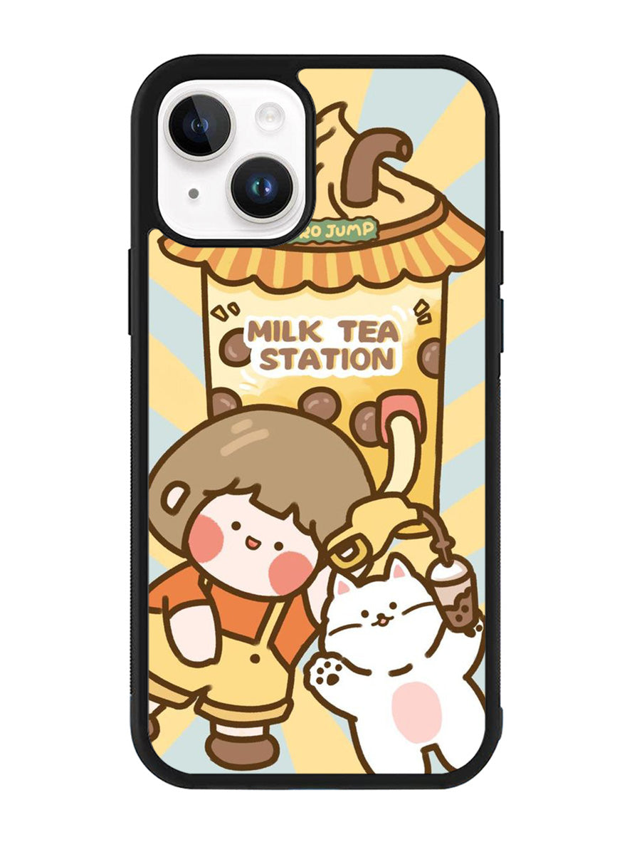 Cute Roro Jump Milk Tea Station iPhone 14 Case QC11212