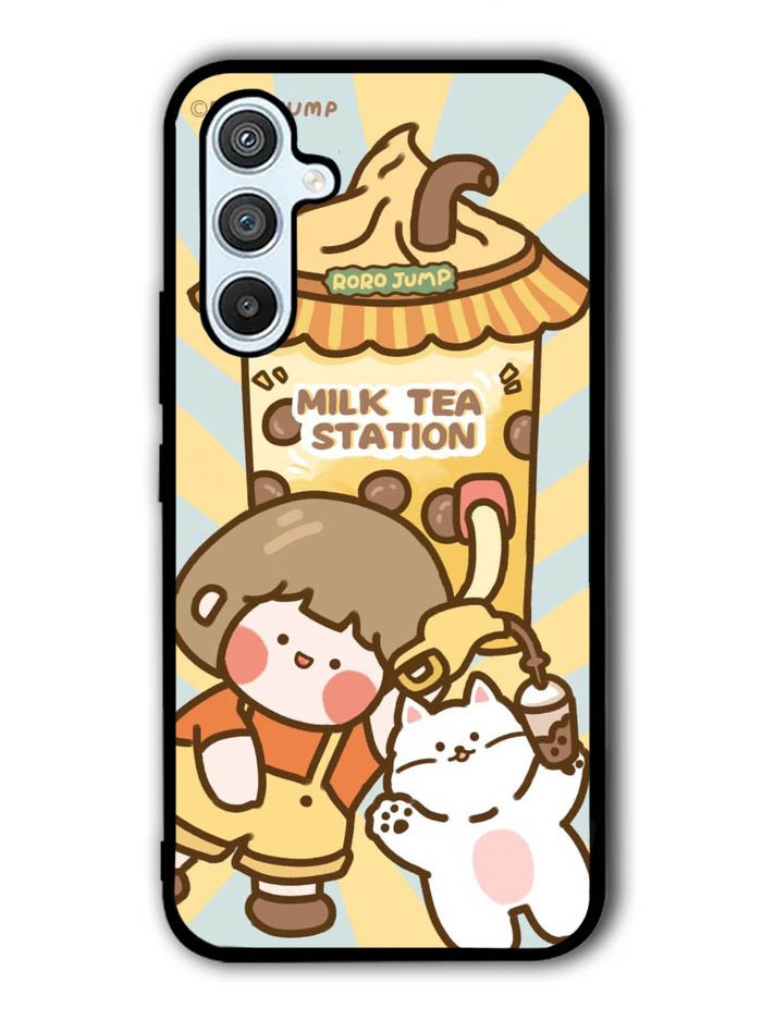 Cute Roro Jump Milk Tea Station Samsung Galaxy A54 5G Case OV11212