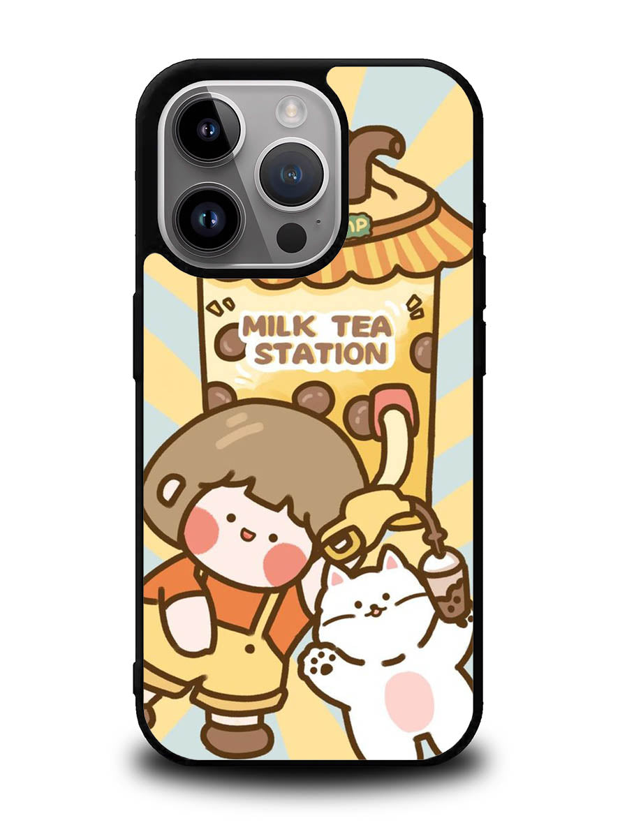 Cute Roro Jump Milk Tea Station iPhone 15 Pro Case OV11212