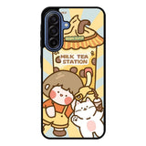 Cute Roro Jump Milk Tea Station Samsung Galaxy A17 Case QC11212