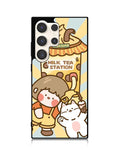 Cute Roro Jump Milk Tea Station Samsung Galaxy S23 Ultra 5G Case QC11212
