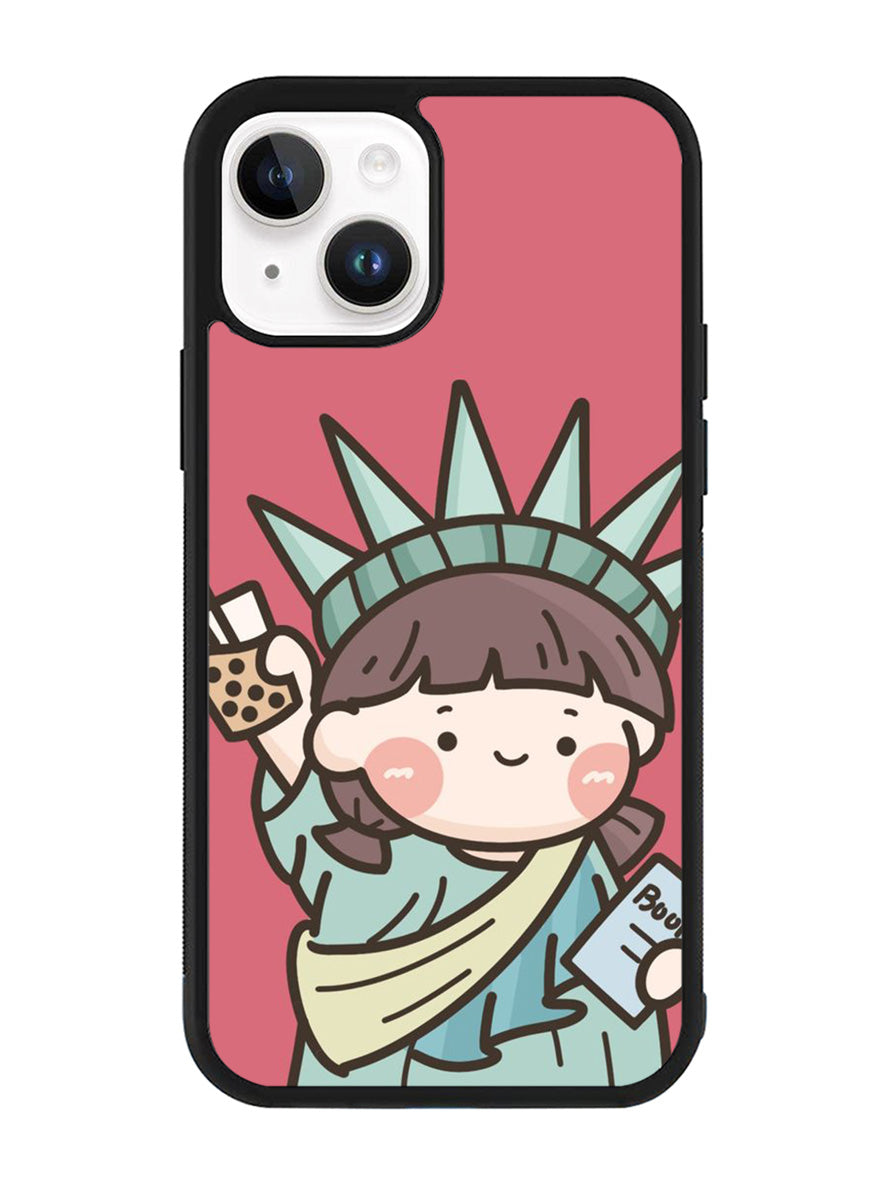 Cute Roro Jump and Liberty iPhone 15 Case OV11209