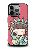Cute Roro Jump and Liberty iPhone 15 Pro Max Case OV11209