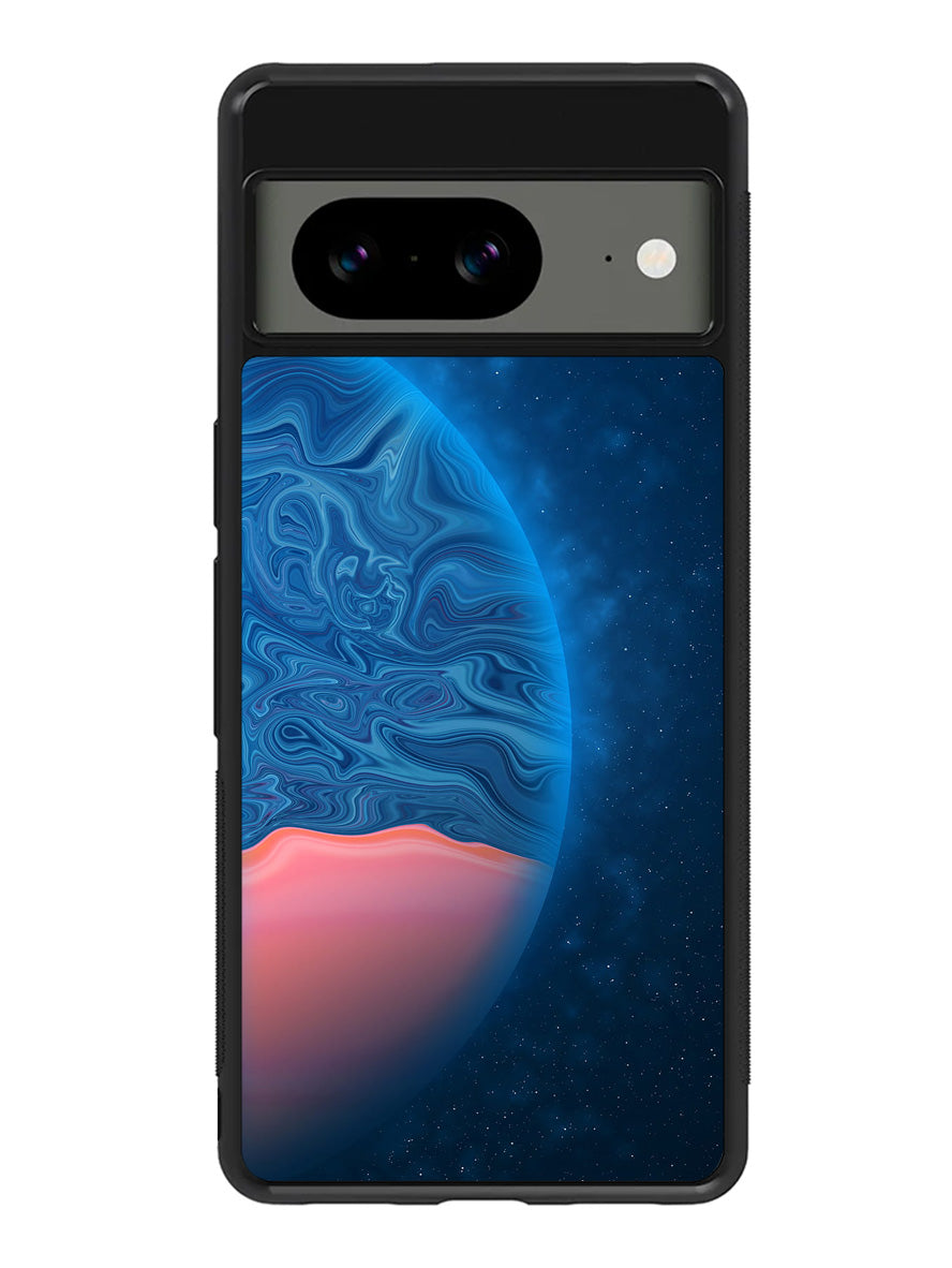 planet blue orange Google Pixel 8 Case QC11001