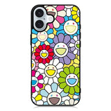 takashi murakami flowers colorful iPhone 16 Plus Case QC10222