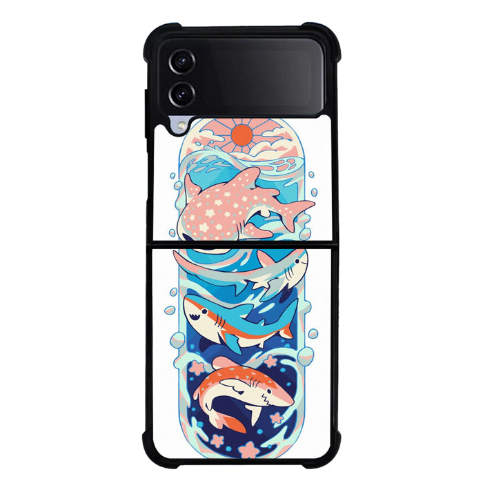 Cute Shark FLZ0475 Samsung Galaxy Z Flip 5 , Z Flip 4 , Z Flip 3 ,  Z Fold 5 , Z Fold 4 , Z Fold 3 5G Case