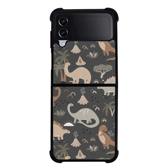 Cute Dino FLZ0477 Samsung Galaxy Z Flip 5 , Z Flip 4 , Z Flip 3 ,  Z Fold 5 , Z Fold 4 , Z Fold 3 5G Case
