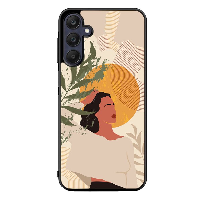 Woman in Tropical Leaves and Flowers FZ0264 Samsung Galaxy A35 5G Case