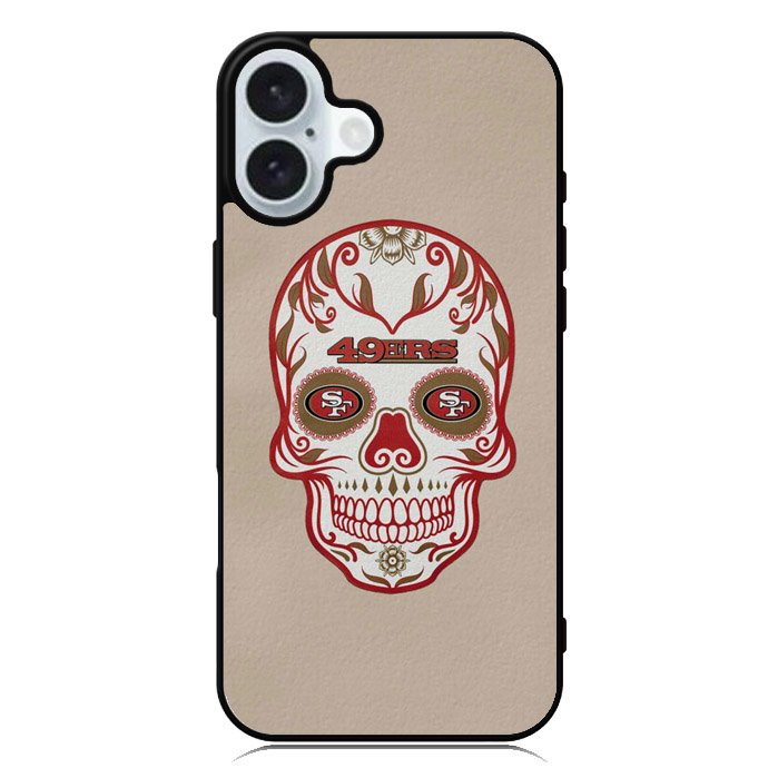 San Francisco 49ers Skull iPhone 16 Plus Case QC2629