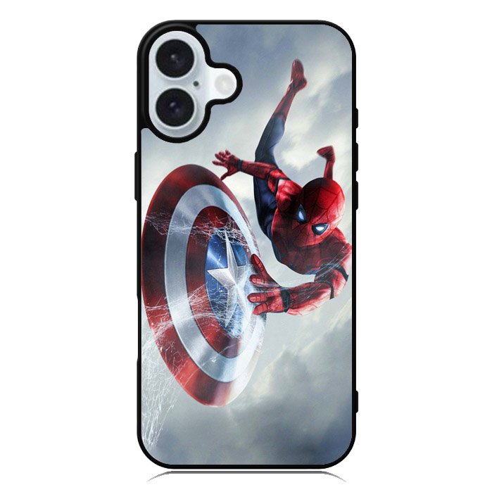 Spiderman Captain America Shield iPhone 16 Plus Case QC2511