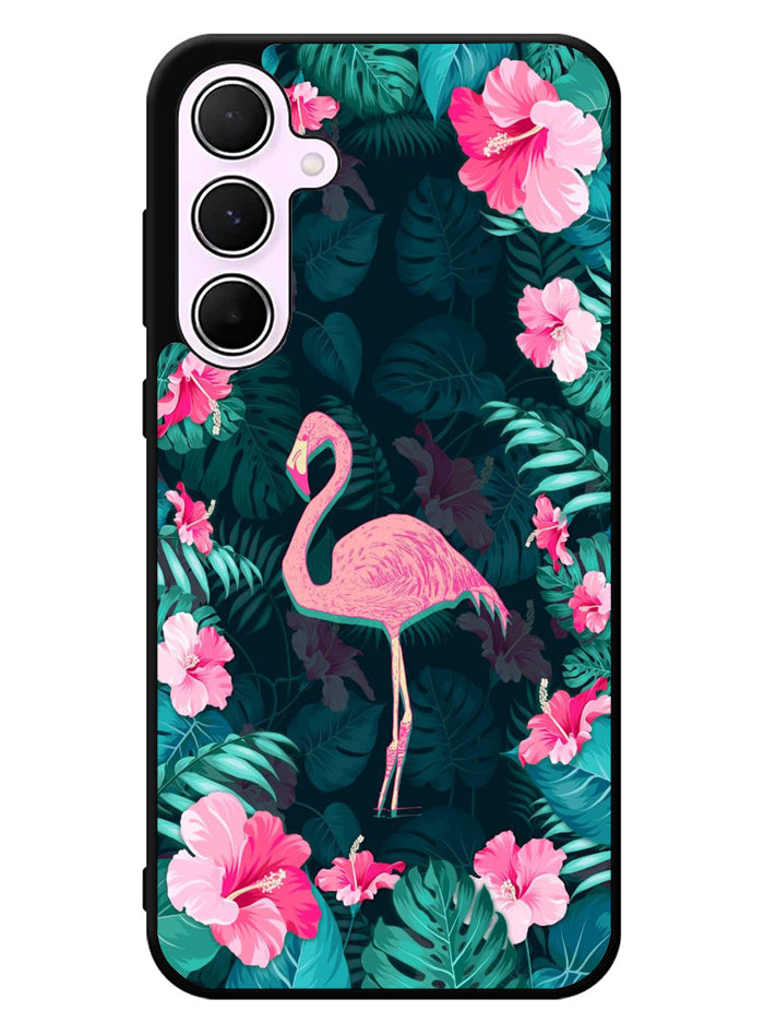 Flamingo And Flowers Samsung Galaxy A55 5G Case