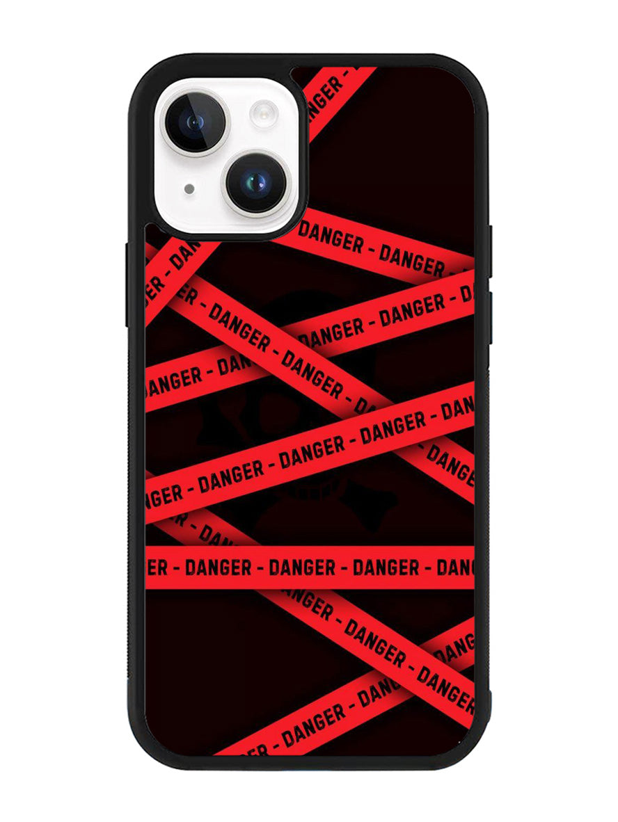 Red Danger Tape iPhone 15 Case OV9533