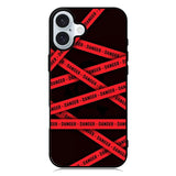 Red Danger Tape iPhone 16 Plus Case QC9533