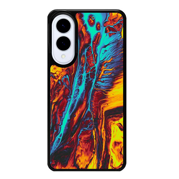 Orange And Blue Fluid Samsung Galaxy S25 Edge 5G Case OV9586