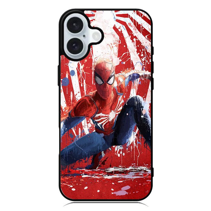 Spiderman Painted iPhone 16 Case QC8949