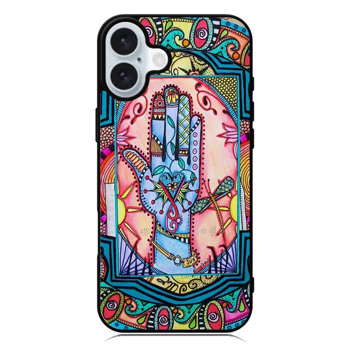 Hand Mandala Singleton Hippie iPhone 16 Plus Case QC5058
