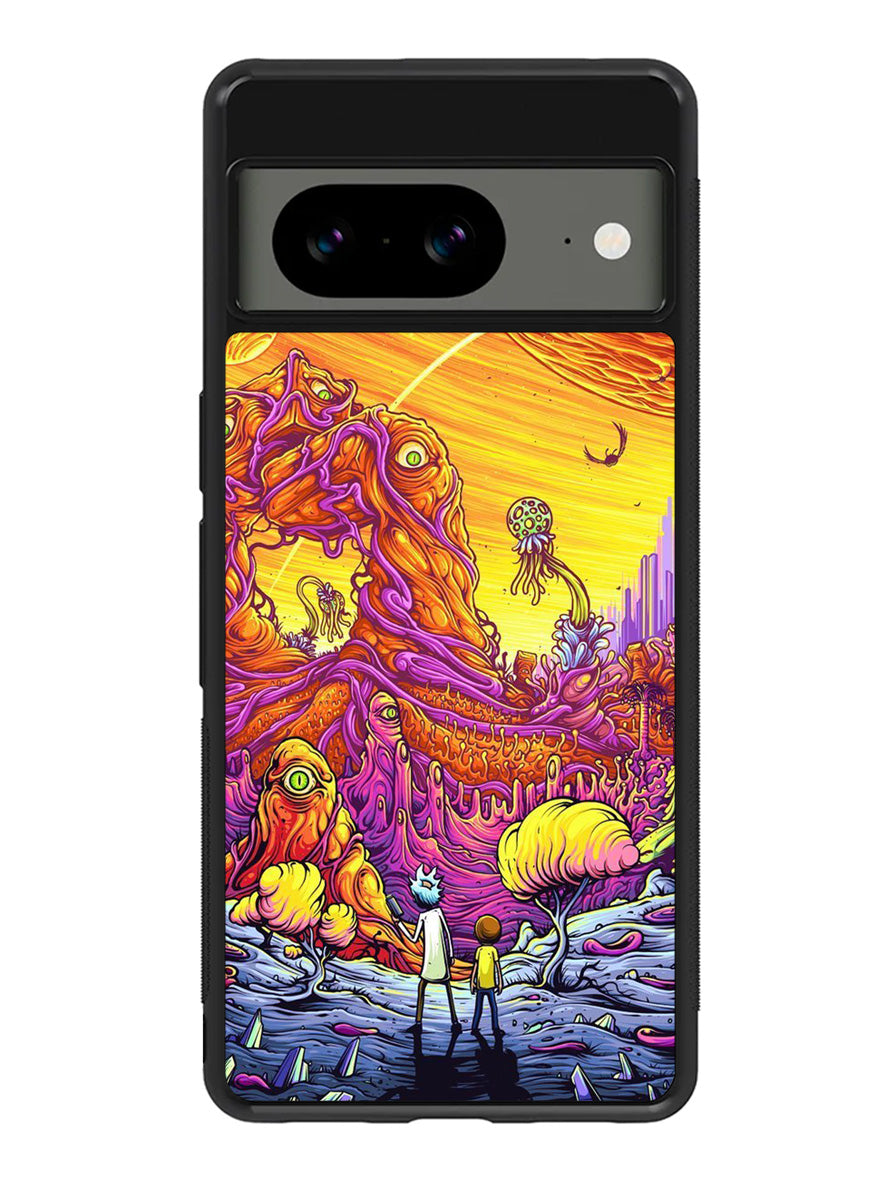 Rick And Morty World Full Colour Google Pixel 8A Case QC1044
