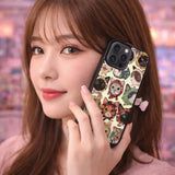 Cute Cat Portrait Pattern Folk Art Case Cover Protective for iPhone, Samsung & Google Pixel HE0032
