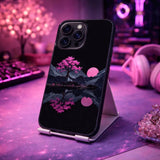 Pink Moon Sakura Lake Wall Art Case Cover Protective for iPhone, Samsung & Google Pixel HE0039