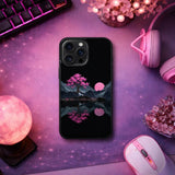 Pink Moon Sakura Lake Wall Art Case Cover Protective for iPhone, Samsung & Google Pixel HE0039