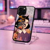 Surreal Cat Woman Collage Art Case Cover Protective for iPhone, Samsung & Google Pixel HE0048