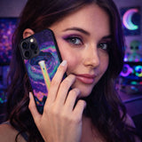 Psychedelic UFO Abduction Art Print Case Cover Protective for iPhone, Samsung & Google Pixel HE0055