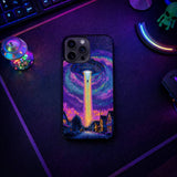 Psychedelic UFO Abduction Art Print Case Cover Protective for iPhone, Samsung & Google Pixel HE0055