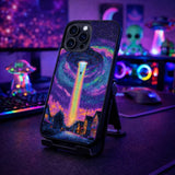 Psychedelic UFO Abduction Art Print Case Cover Protective for iPhone, Samsung & Google Pixel HE0055