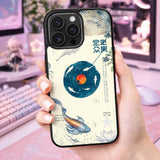 Koi Vinyl Record Asian Art Print Case Cover Protective for iPhone, Samsung & Google Pixel HE0059