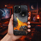 Surreal Rocket Night Sky Art Print Case Cover Protective for iPhone, Samsung & Google Pixel HE0066