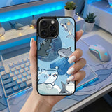 Cute Kawaii Shark Collection Case Cover Protective for iPhone, Samsung & Google Pixel HE0212