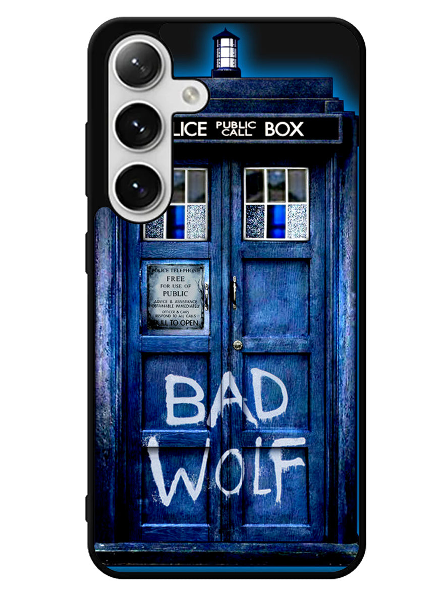Doctor Who TARDIS Bad Wolf Blue Samsung Galaxy S25 5G Case