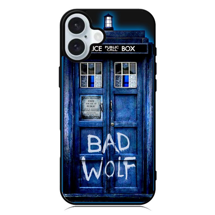 Doctor Who TARDIS Bad Wolf Blue iPhone 16 Plus Case