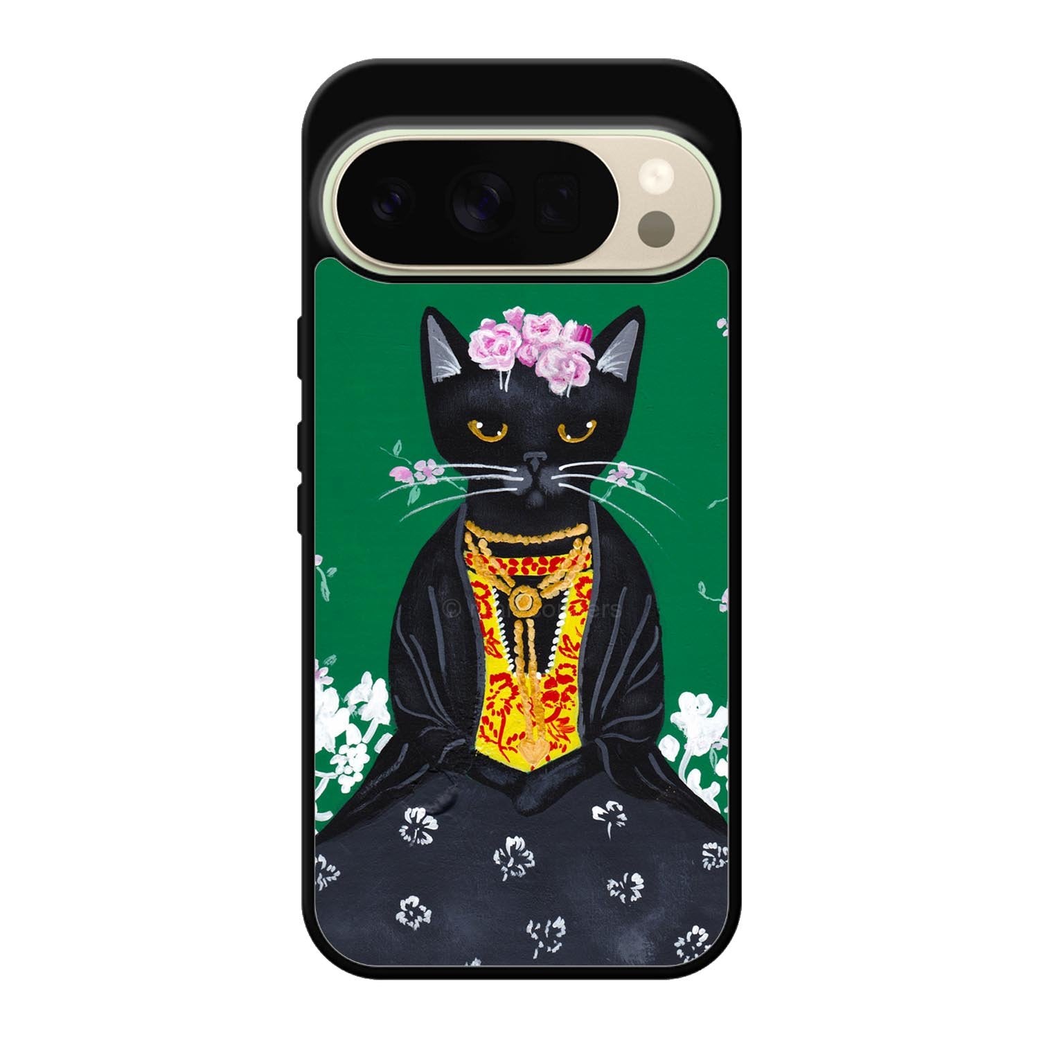 Frida Catlo Floral Black Cat Google Pixel 10 Pro XL Case OV1215