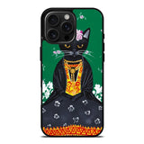Frida Catlo Floral Black Cat iPhone 16 Pro Case OV1215
