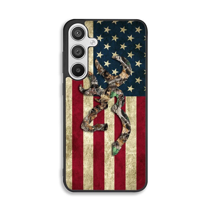 Browning Deer Real Tree Camo USA Flag Samsung Galaxy A26 Case OV3268