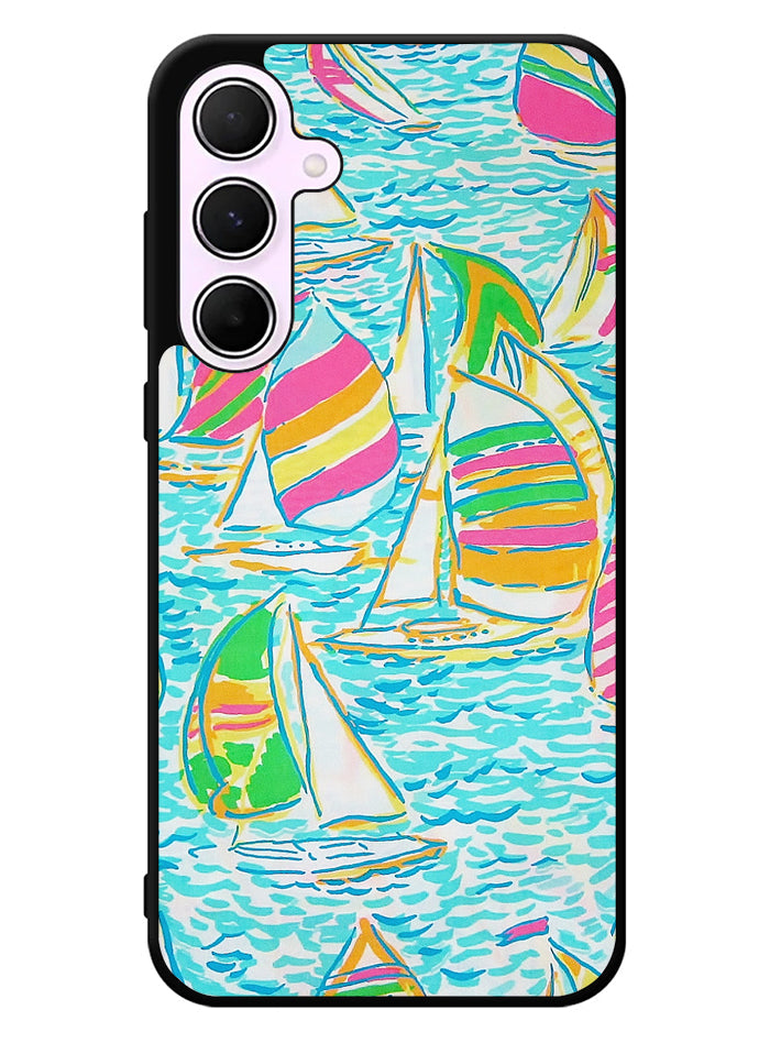 Lilly Pulitzer Sailboat Samsung Galaxy A55 5G Case