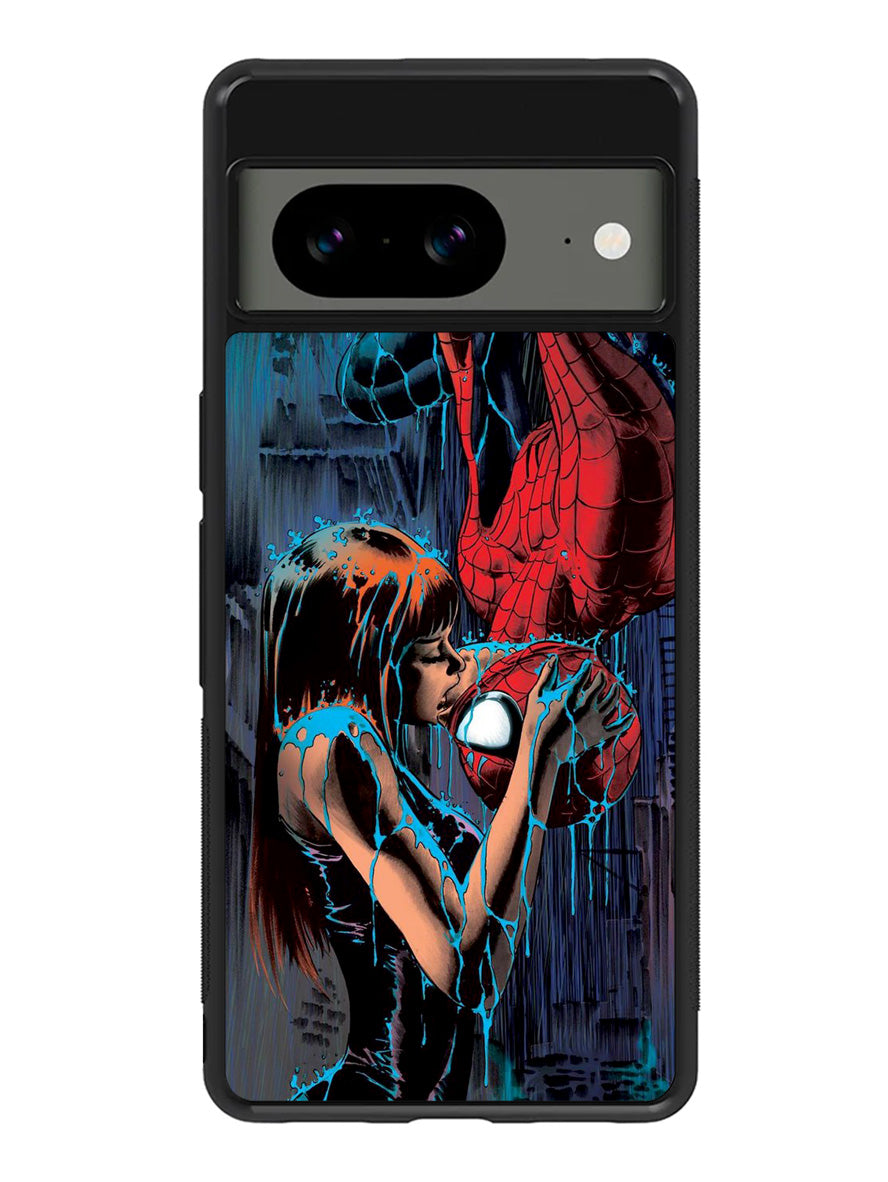 Spiderman Mary Jane Kissing Google Pixel 8A Case QC1356
