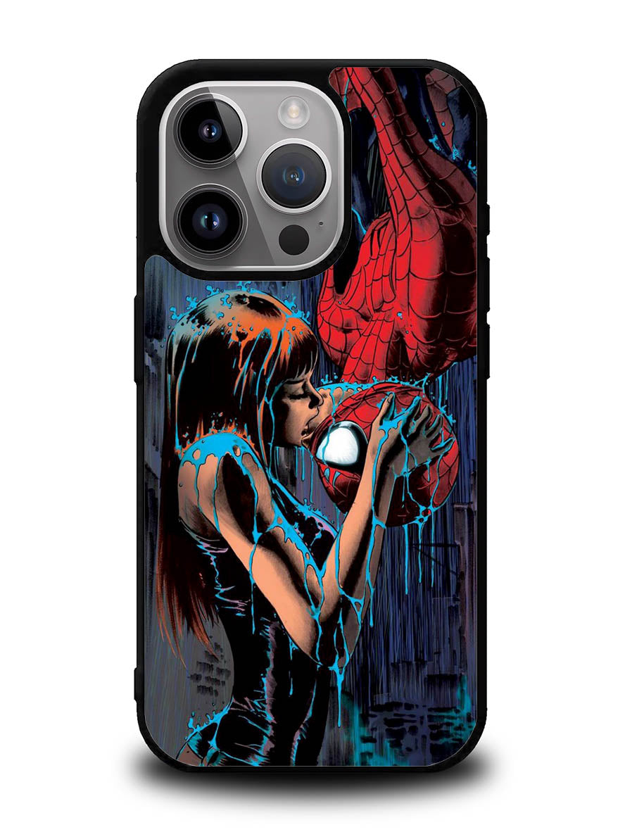 Spiderman Mary Jane Kissing iPhone 14 Pro Case QC1356