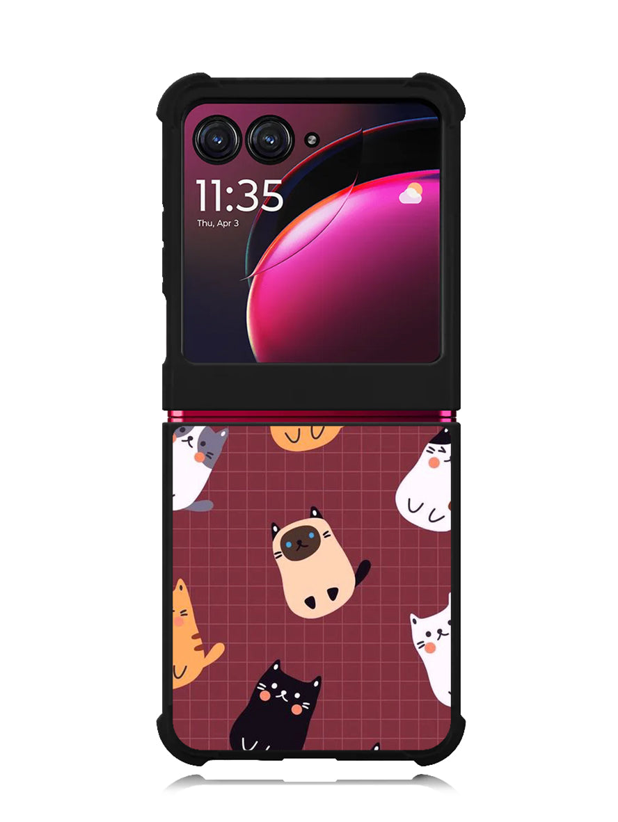 Cat Pattern Wallpaper Motorola Moto Razr Plus 2023 , Moto Razr+ 2023 Case OV1436