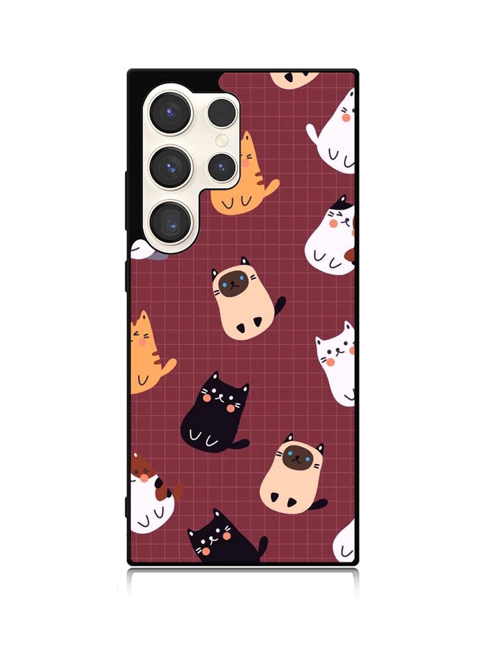 Cat Pattern Wallpaper Samsung Galaxy S25 Ultra 5G Case QC1436