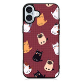 Cat Pattern Wallpaper iPhone 16 Plus Case QC1436
