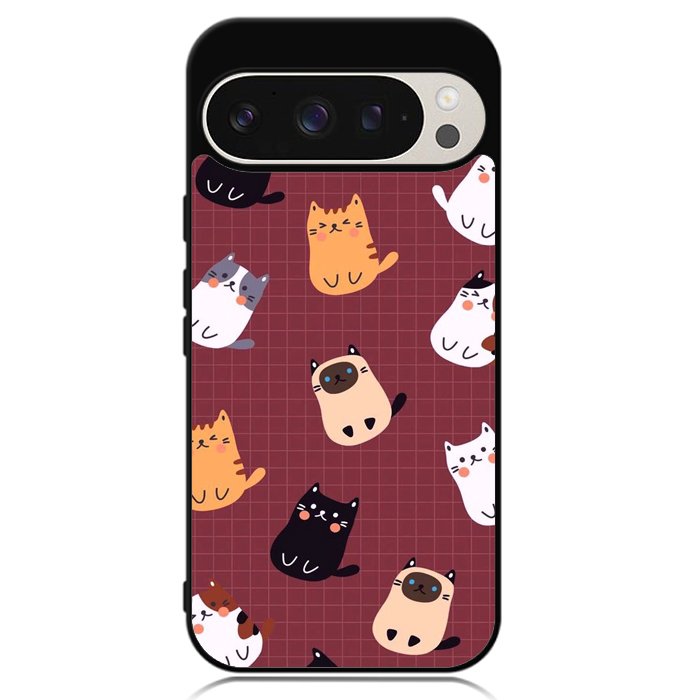 Cat Pattern Wallpaper Google Pixel 9 Pro XL Case OV1436