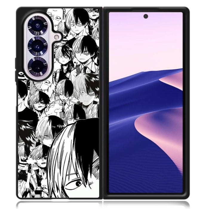 Todoroki Black and White Samsung Galaxy Z Fold 7 Case OV7534