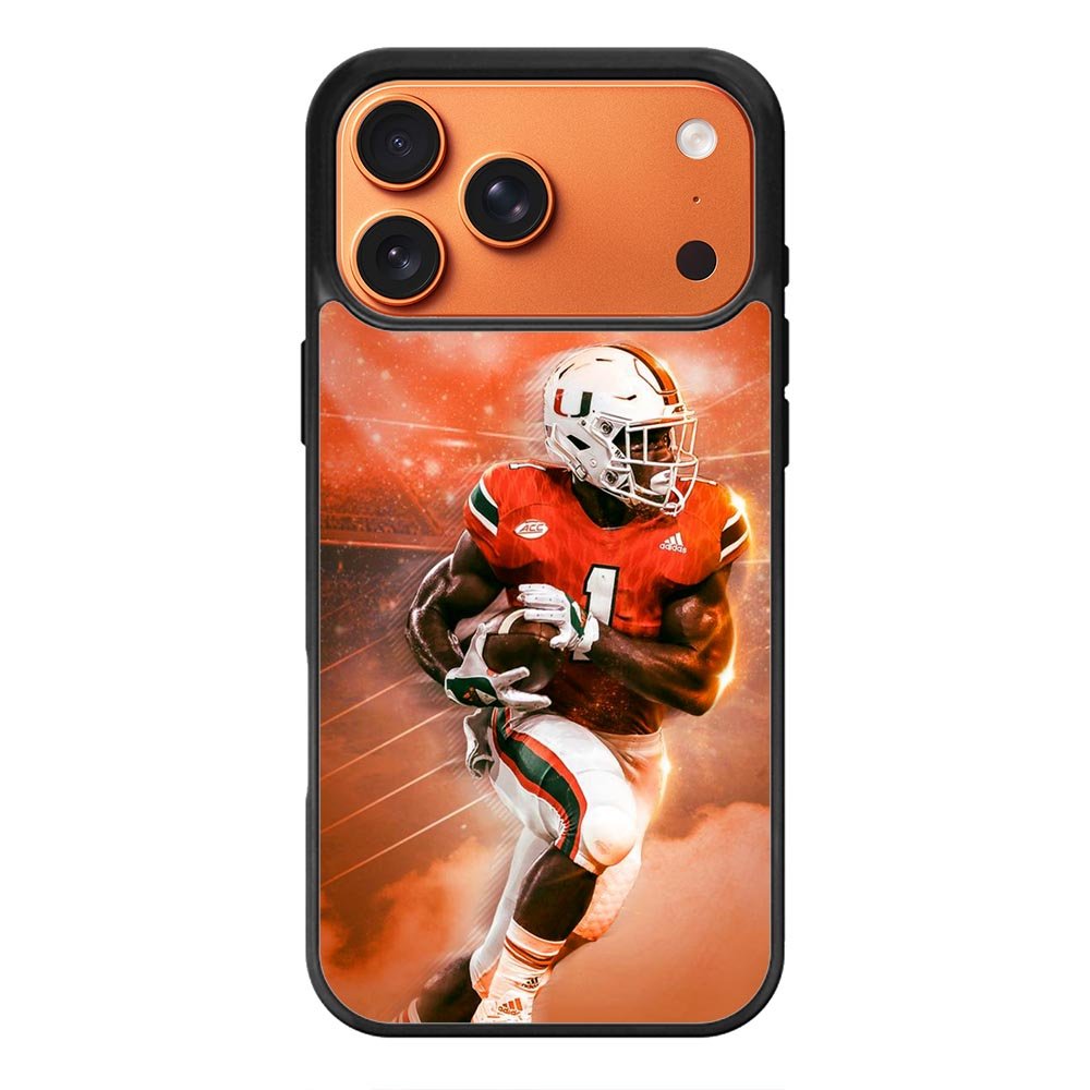 University of Miami Footbal iPhone 17 Pro Max Case OV9597